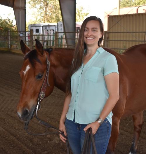 Sarah Shaffer and her horse, Beau